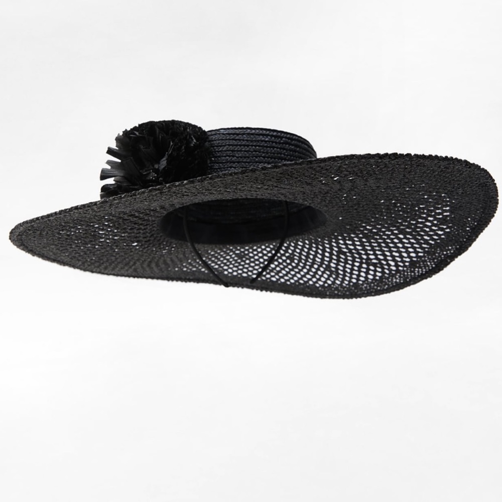 Zara Black Wide-Brim Hat